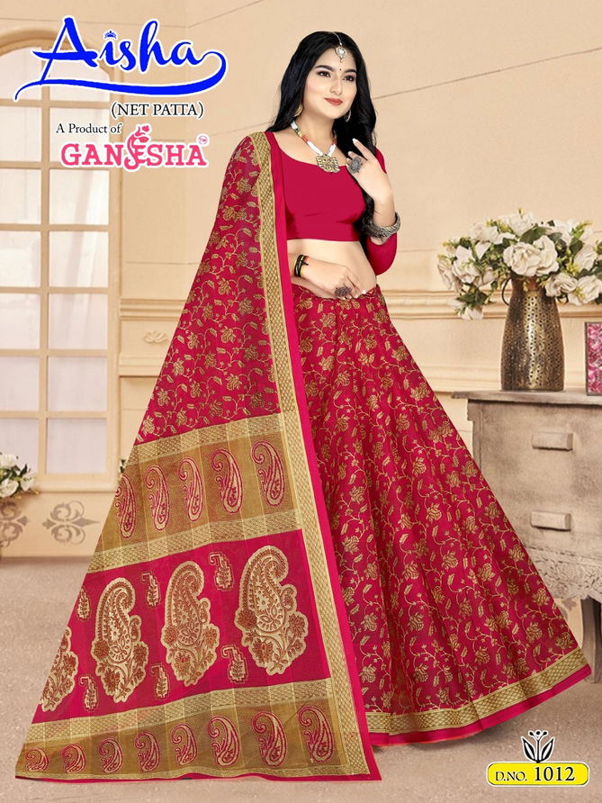 Aisha Vol 1 By Ganesha Printed Cotton Daily Wear Sarees Wholesale Shop In Surat
